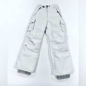 E408 off white ski snowboard snow pants youth Medium